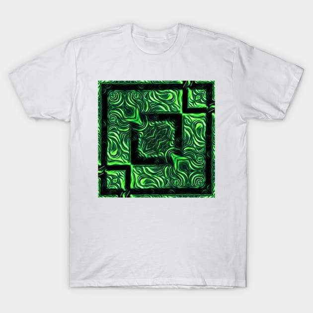 pattern and puzzle based natural aurora northern lights inspired design T-Shirt by mister-john